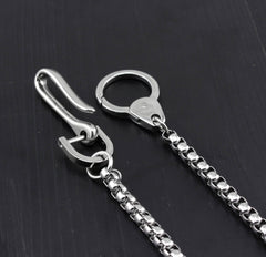 Cool Stainless Steel Mens Wallet Chain Silver Pants Chain Long Biker Wallet Chain For Men