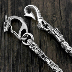 Cool Silver Dragon Stainless Steel Wallet CHain Long Biker Wallet CHain jeans chain jean chain For Men