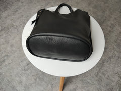 Stylish Black Leather Tote Bag Shoulder Tote Handbag Black Crossbody Tote Purse For Women