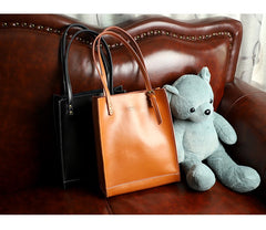 Stylish LEATHER WOMEN Vertical Tote BAG Handmade Cute Shopper Tote Purses FOR WOMEN