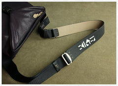 Stylish Men Dark Blue Leather Shoulder Purse Side Bag Leather Messenger Bag for Men