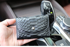 Stylish Womens Gray Crocodile Pattern Leather Billfold Wallet Small Wallet with Coin Pocket Slim Wallet for Ladies