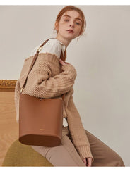 Stylish Bucket Bag LEATHER WOMENs SHOULDER BAG Purses FOR WOMEN