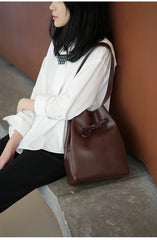 Stylish Bucket Bag Purse LEATHER WOMENs SHOULDER BAGs FOR WOMEN