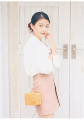 Stylish Cute Wooden WOMENs SHOULDER BAGs Chain Purses FOR WOMEN