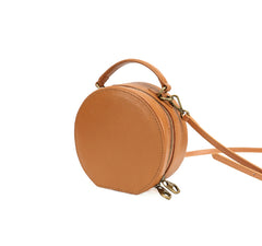 Stylish LEATHER WOMENs Circle Handbag Purse Round SHOULDER Purse for Women