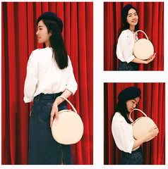 Stylish LEATHER WOMENs Circle Handbags SHOULDER BAG Purse FOR WOMEN