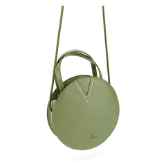 Stylish LEATHER WOMENs Circle Handbags Round SHOULDER BAGs Purse FOR WOMEN