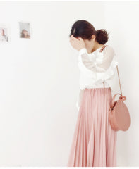 Stylish LEATHER WOMENs Circle Handbags Round SHOULDER BAGs Purse FOR WOMEN