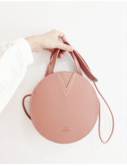Stylish LEATHER WOMENs Circle Handbags Round SHOULDER BAGs Purse FOR WOMEN