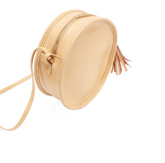 Stylish LEATHER WOMENs Circle Purse Round SHOULDER BAGs Purse FOR WOMEN