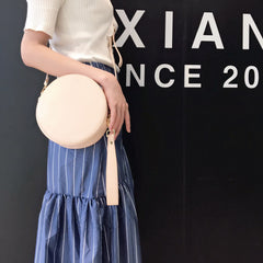 Stylish LEATHER WOMENs Circle Wirstlet Purse SHOULDER BAG Purses FOR WOMEN
