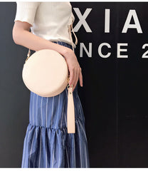 Stylish LEATHER WOMENs Circle Wirstlet Purse SHOULDER BAG Purses FOR WOMEN