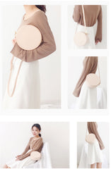 Stylish LEATHER WOMENs Circle Wirstlet Purse SHOULDER BAG Purses FOR WOMEN