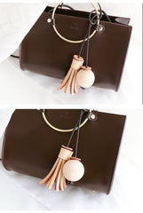 Stylish LEATHER WOMENs Cute Handbag Purse SHOULDER Purse with Tassels