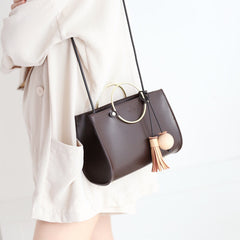 Stylish LEATHER WOMENs Cute Handbag Purse SHOULDER Purse with Tassels