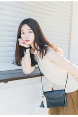Stylish LEATHER WOMENs Cute Mini SHOULDER Bag Purse with Tassels