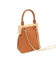 Stylish LEATHER WOMENs Frame Handbag Purse Chain SHOULDER Purse for Women