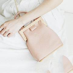 Stylish LEATHER WOMENs Frame Handbag Purse Chain SHOULDER Purse for Women