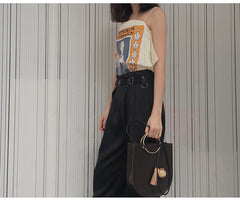 Stylish LEATHER WOMENs Saddle Handbags SHOULDER Purse FOR WOMEN