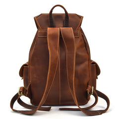 Vintage Leather Mens 14inch Laptop Backpack Travel Backpacks School Backpacks for Men