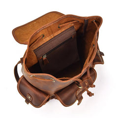 Vintage Leather Mens 14inch Laptop Backpack Travel Backpacks School Backpacks for Men