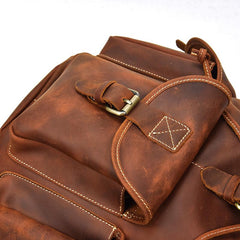 Vintage Leather Mens 14inch Laptop Backpack Travel Backpacks School Backpacks for Men