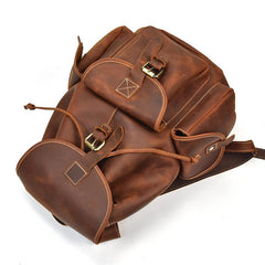 Vintage Leather Mens 14inch Laptop Backpack Travel Backpacks School Backpacks for Men