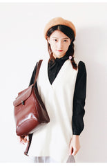 Stylish Leather Womens Backpack Cute School Backpack Purse for Women