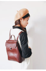 Stylish Leather Womens Backpack Cute School Backpack Purse for Women