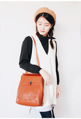 Stylish Leather Womens Backpack Cute School Backpack Purse for Women