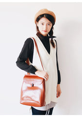Stylish Leather Womens Backpack Cute School Backpack Purse for Women