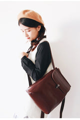 Stylish Leather Womens Backpack Cute School Backpack Purse for Women