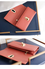 Stylish Leather Womens Bifold Long Wallet for Women Clutch Wallet