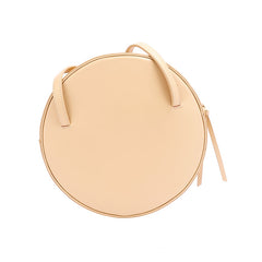 Stylish Leather Womens Circle Shoulder Bag Round Purse For Women