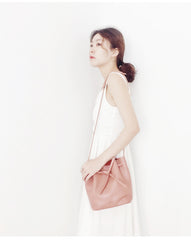 Stylish Leather Womens Shoulder Bucket Bag Crossbody Bag For Women