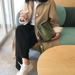 Stylish Leather Womens Shoulder Bucket Bag Crossbody Bag For Women