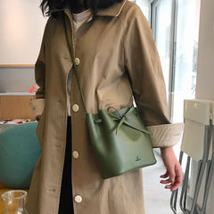 Stylish Leather Womens Shoulder Bucket Bag Crossbody Bag For Women