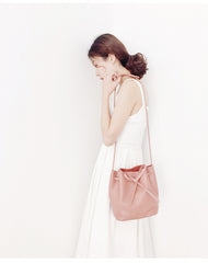 Stylish Leather Womens Shoulder Bucket Bag Crossbody Bag For Women