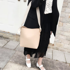 Stylish Leather Womens Shoulder Tote Bag Purse Bucket Bag For Women