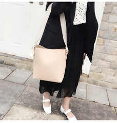 Stylish Leather Womens Shoulder Tote Bag Purse Bucket Bag For Women