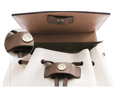 Stylish White Leather Backpack Womens Fashion Backpacks Purse