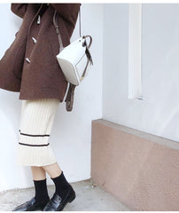 Stylish White Leather Backpack Womens Fashion Backpacks Purse