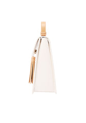 Stylish White Leather Womens Handbag Tassel Wristlet Bag Clutch for Women