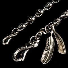 Brass silver biker trucker Skull Keychain wallet Chain for chain wallet biker wallet trucker wallet
