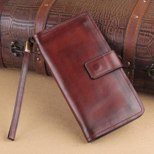 Genuine Leather Mens Cool Biker Chain Wallet - Back View