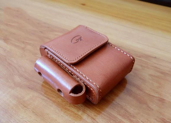 Cool Handmade Brown Leather Mens Cigarette Case with Lighter Holder Belt Loop for Men