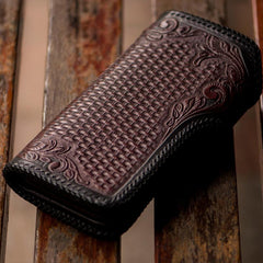 Tooled Leather Wallet Cool Leather Wallet With Chain Wallet for Men Eagle Biker Chain Wallets 
