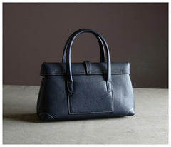 Womens Navy Work Leather Handbag Purse Leather Gray Work Shoulder Bag Handbag Purse for Ladies