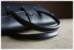 Womens Navy Work Leather Handbag Purse Leather Gray Work Shoulder Bag Handbag Purse for Ladies